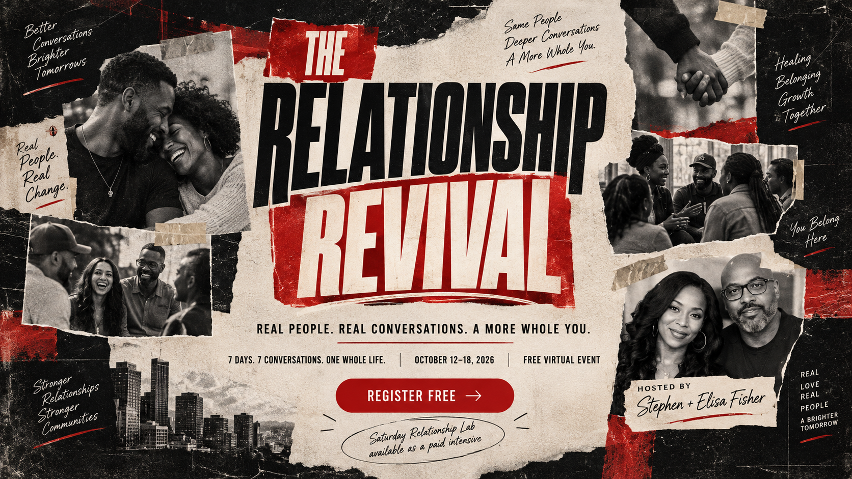 The Relationship Revival, hosted by Stephen and Elisa Fisher, October 12 through 18, 2026, free virtual event